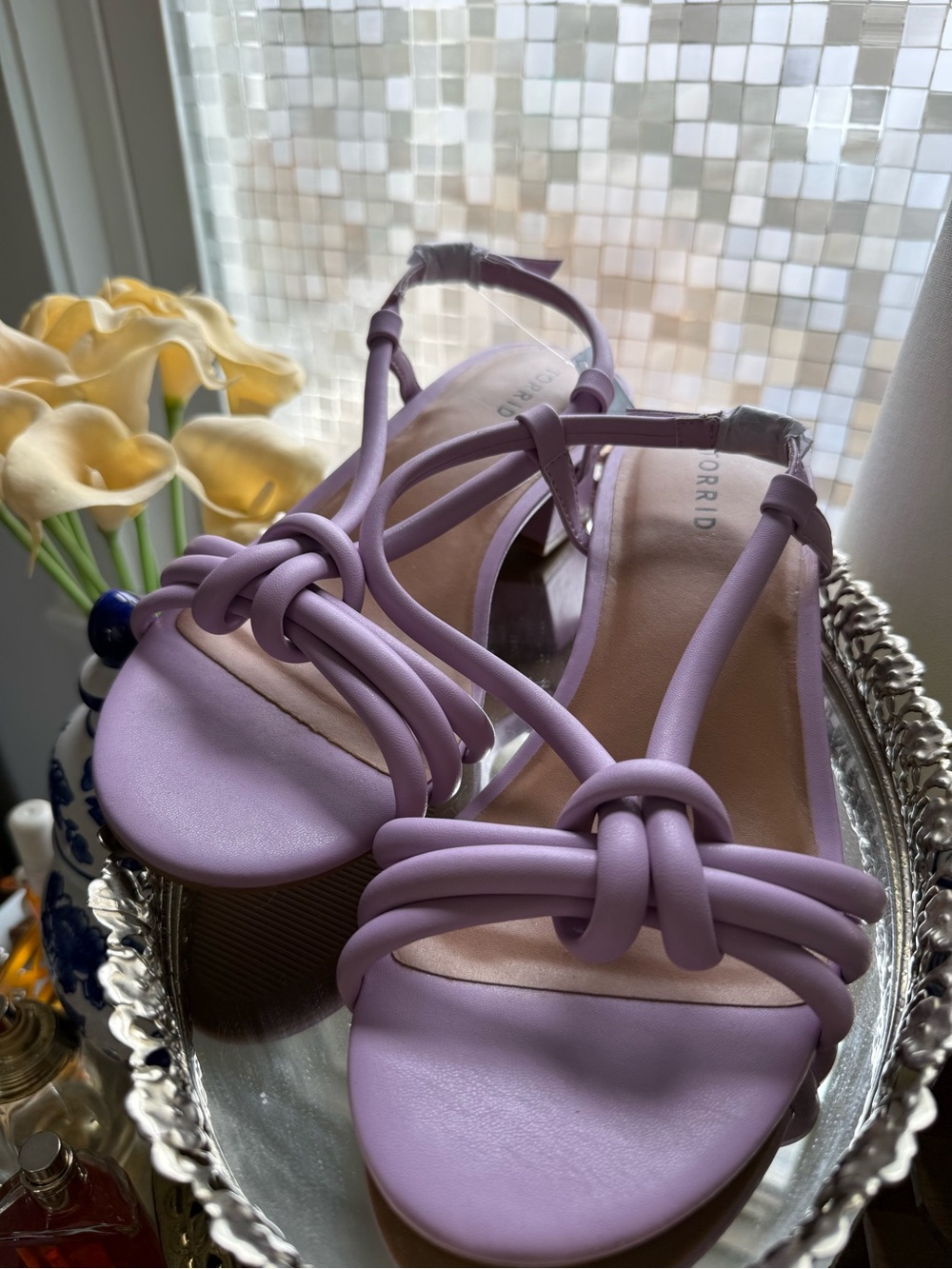 NWT torrid Lilac Knotted Strappy Heeled Sandals - Picture 2 of 4